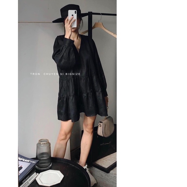 Đầm Linen Bigsize - Hình Thật Cuối - Chang tròn