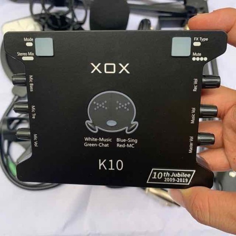 Bảng giá Soundcard thu âm livestream K10 2020 bản tiếng anh- bản kỉ niệm 10 năm kèm dây nguồn và dây lấy nhạc bảo hành 3 tháng Phong Vũ