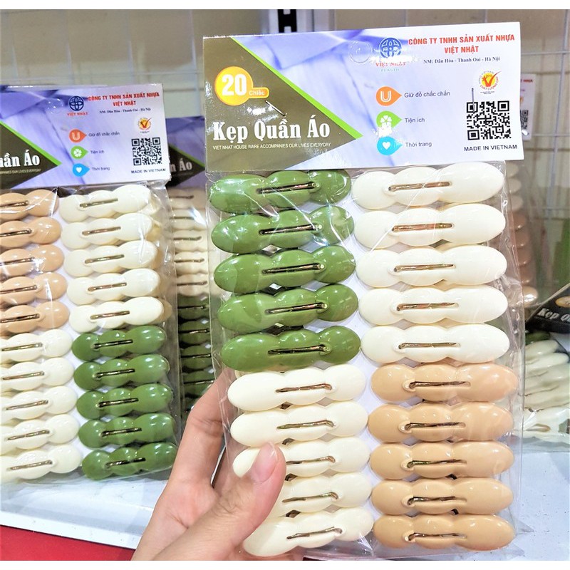 Set 3 chiếc kẹp phơi đồ nhựa Việt Nhật, Kẹp quần áo, kẹp phơi quần áo, cặp phơi quần áo chống gió bay, combo 3 kẹp phơi quần áo cho bé, kẹp phơi khăn tất
