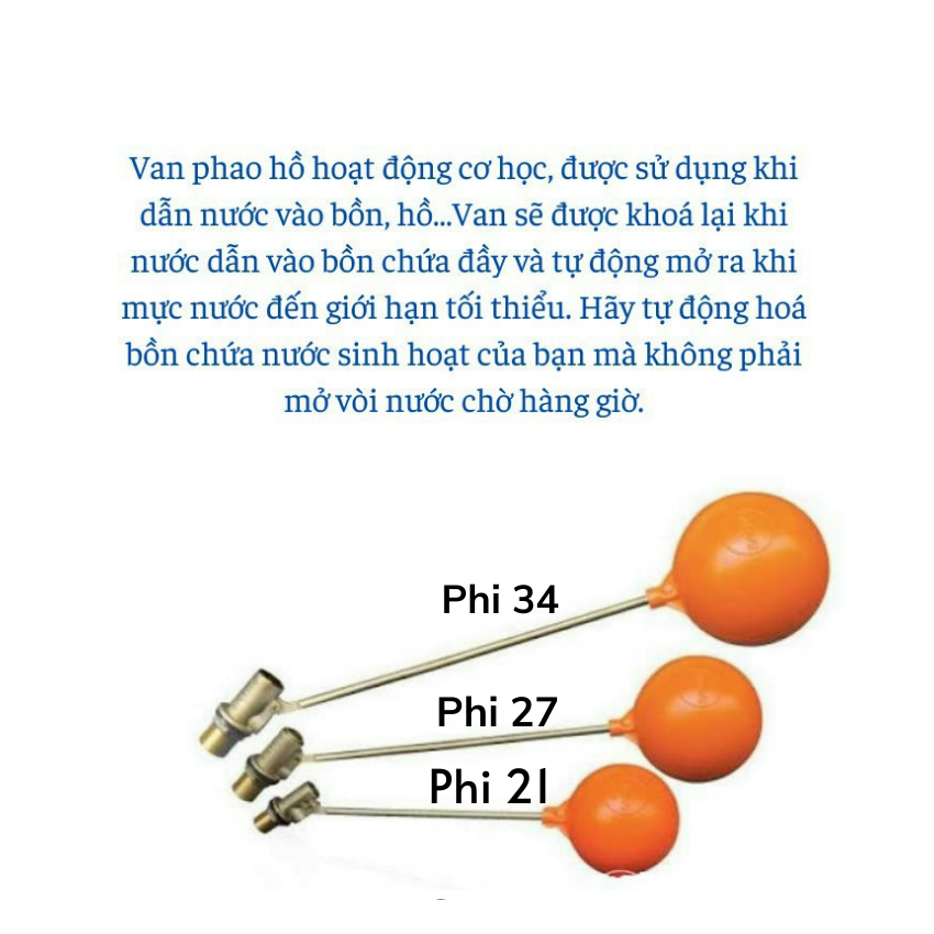 Phao cơ thau phi 21,27,34 dành cho các loại bồn nước - DALICO