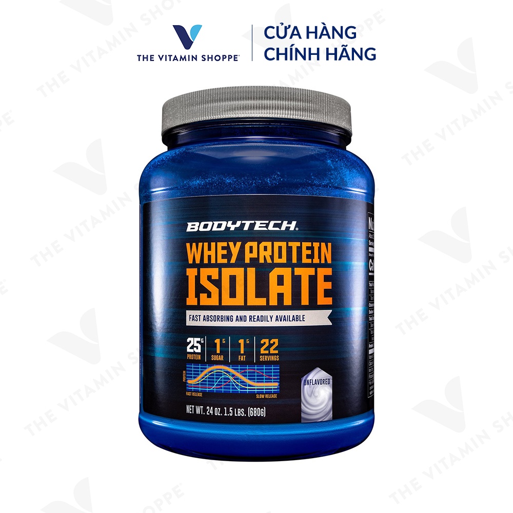 Bột hỗ trợ phát triển cơ bắp BODYTECH Whey Protein Isolate - Unflavored 680gr