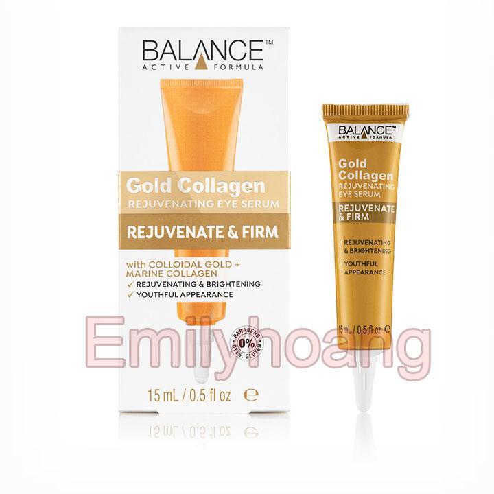 Kem mắt Vàng giảm Thâm Quầng Mắt Bọng Mắt Balance Active Formula Gold Collagen Eye Serum 15ml