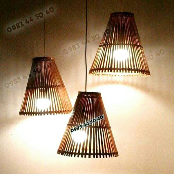 Bộ 4 chao đèn mây tre nơm xòe (0978945425)