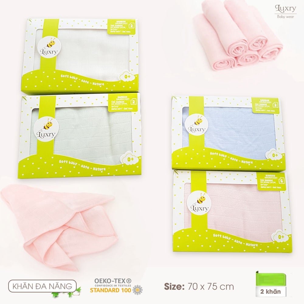 Khăn tắm set 2 cái vải sợi tre cao cấp luxry size 70 x 75cm