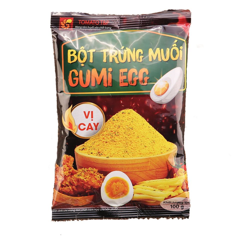 Gói 100g bột trứng muối gumi egg vị cay maxifood