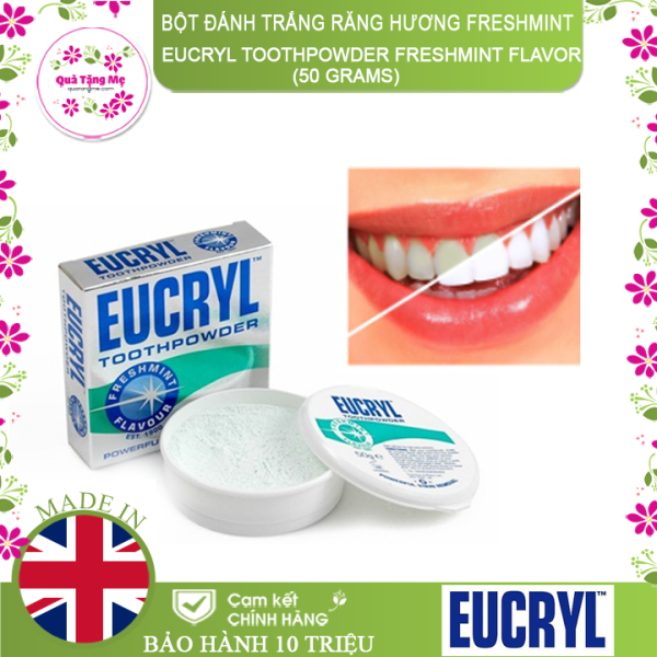 [HCM]Bột đánh trắng răng Eucryl hương Freshmint 50 Grams - Eucryl ToothPowder Freshmint Flavor 50 Grams