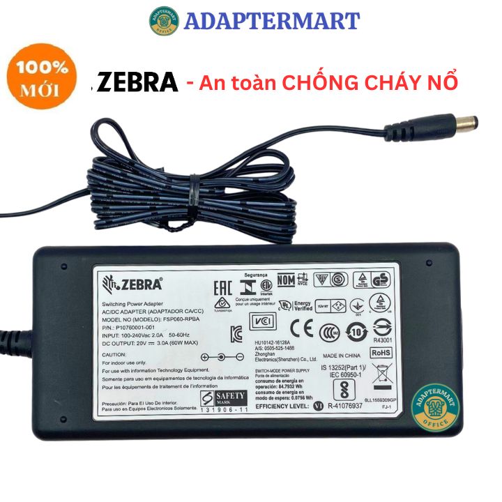 Adapter nguồn máy in tem zebra 20v 3a 60w fsp060-rpba