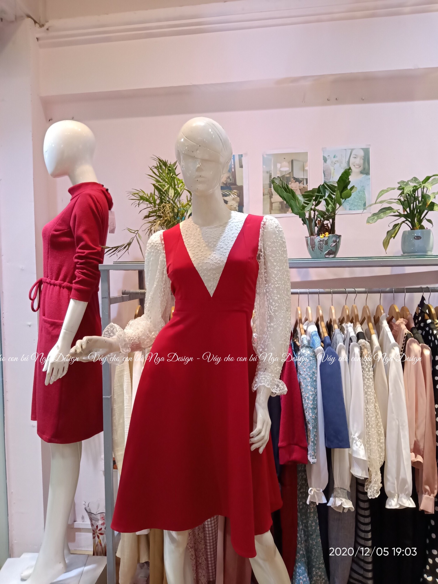 Váy cho con bú phối zen (2 màu đen và đỏ)