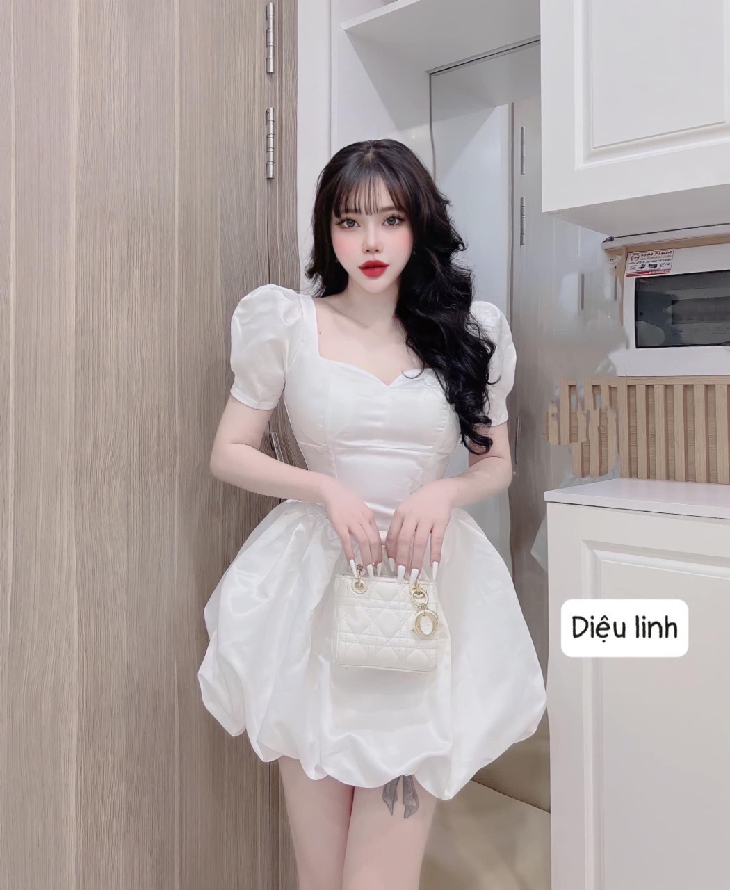 Đầm voan smoking xinh 2 màu đẹp sang như hình ld0523