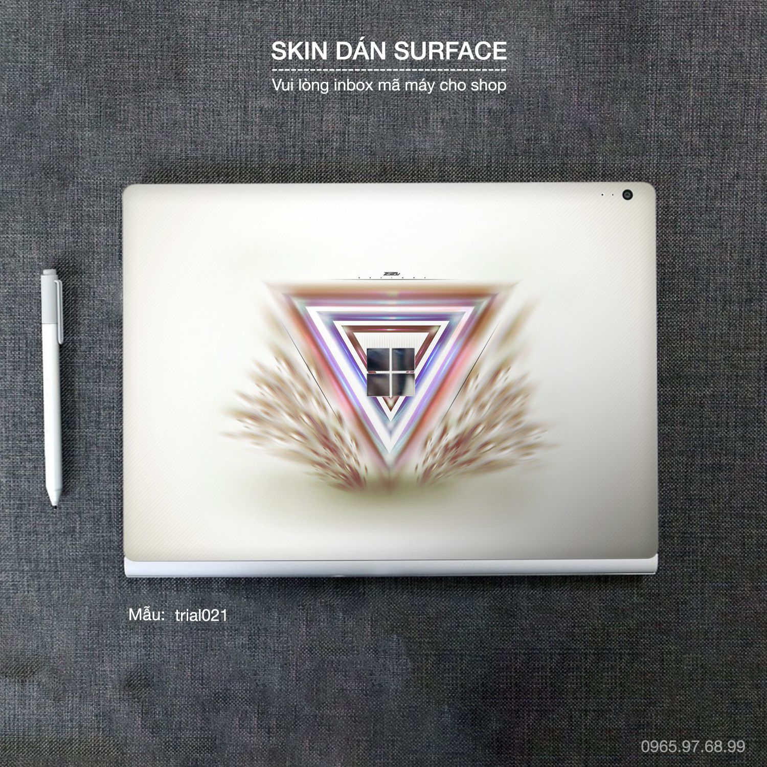 Decal Skin dán Surface Pro / Laptop / Go / Book mẫu Đa giác (inbox mã máy cho shop)