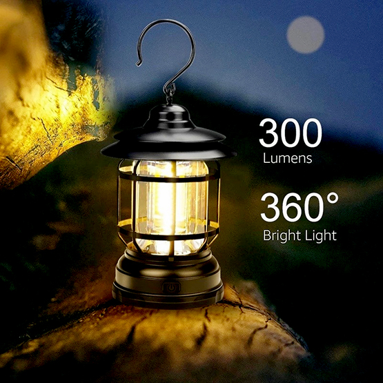 Đèn Retro LED xài pin AA cắm trại du lịch trang trí.