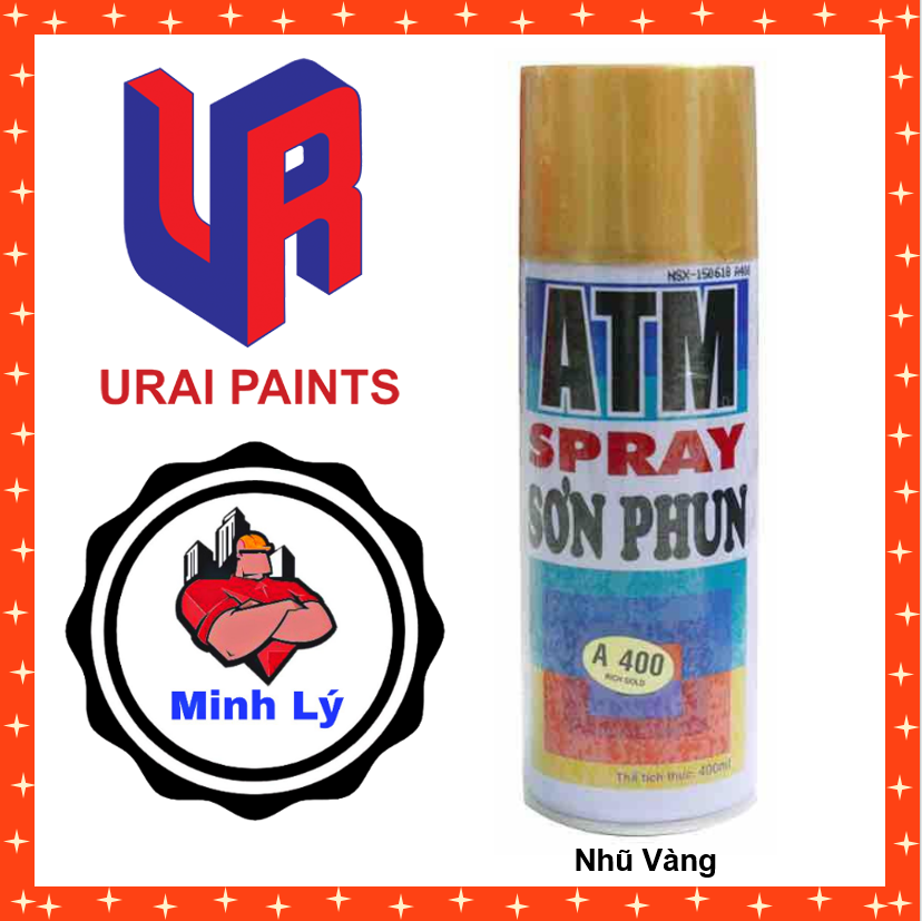 Sơn Phun Nhũ Vàng A 400 ATM Spray Cao Cấp (400ml/chai)