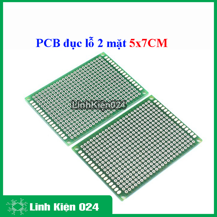 Bộ 2 PCB đục lỗ 1 mặt loại 5x7cm, phíp thủy tinh FR-1.4
