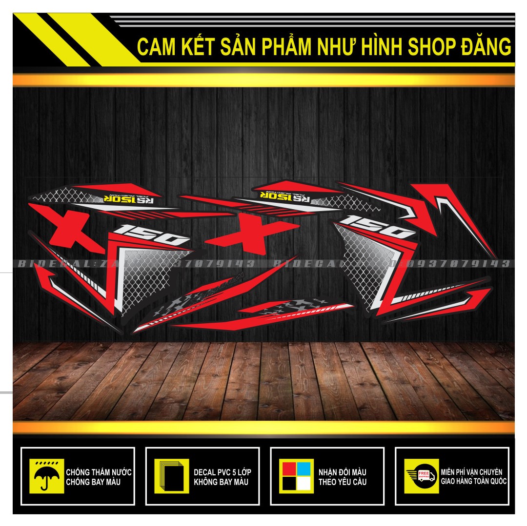 TEM RỜI WINNER X V3 RS150 PHỐI ĐỎ ĐEN