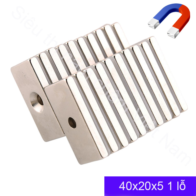 40x20x5 Screw 1 hole White magnets, super strong suction magnetic permanent magnet type