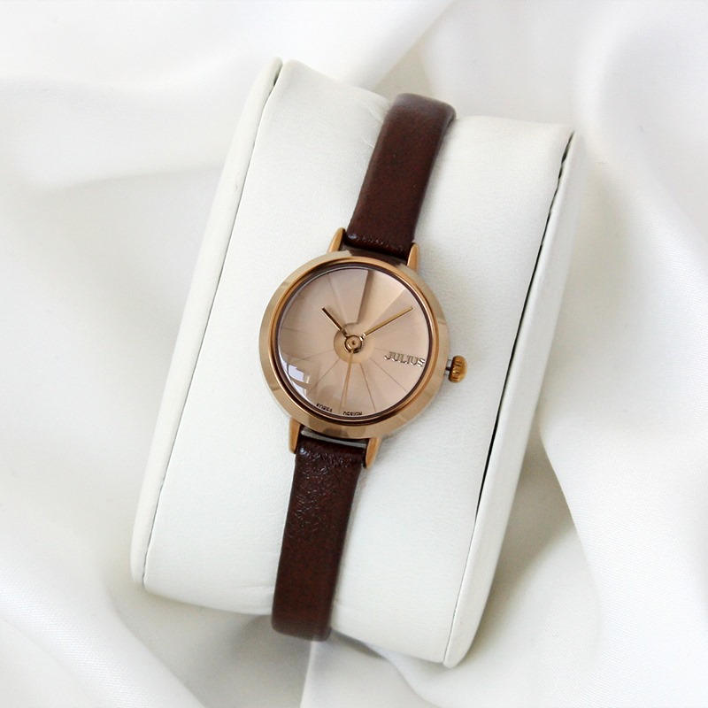 JULIUS OFFICIAL | Đồng hồ nữ JULIUS JA979 dây da (nâu)