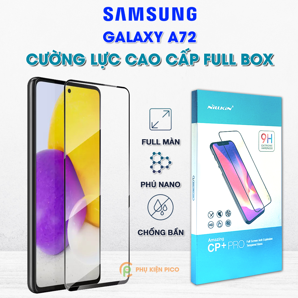 Kính cường lực Samsung A72 full màn hình viền siêu mỏng chính hãng Nillkin Amazing CP+ Pro - Dán màn hình Samsung Galaxy A72