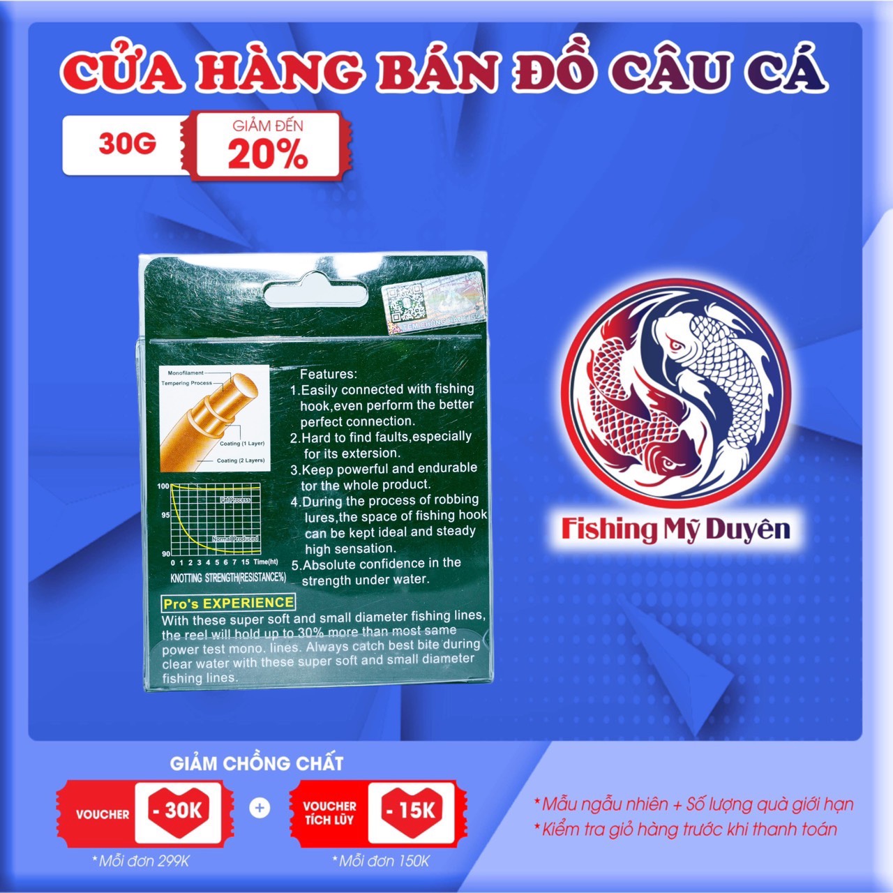 Cước okamoto 4 Con cá ( Cước cá cơm ) Chính hãng 250m đủ size