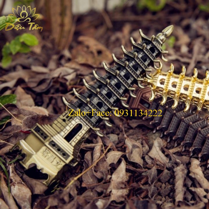 Tháp văn xương đồng phong thủy 9 tầng 18cm công danh học tập Diệu Tâm