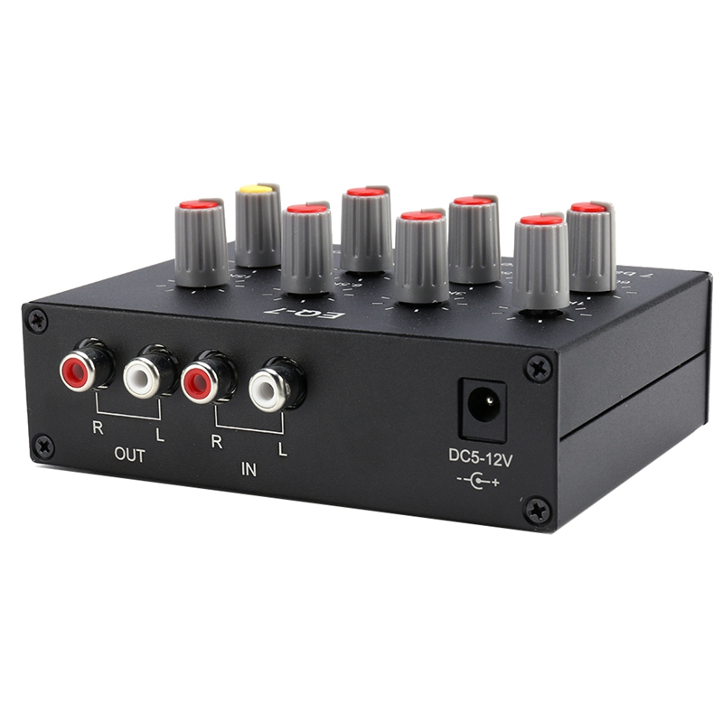 EQ-7 Car Audio Headset Amplifier 7-Band EQ Equalizer 2 Channel Audio Mixer Equalizer