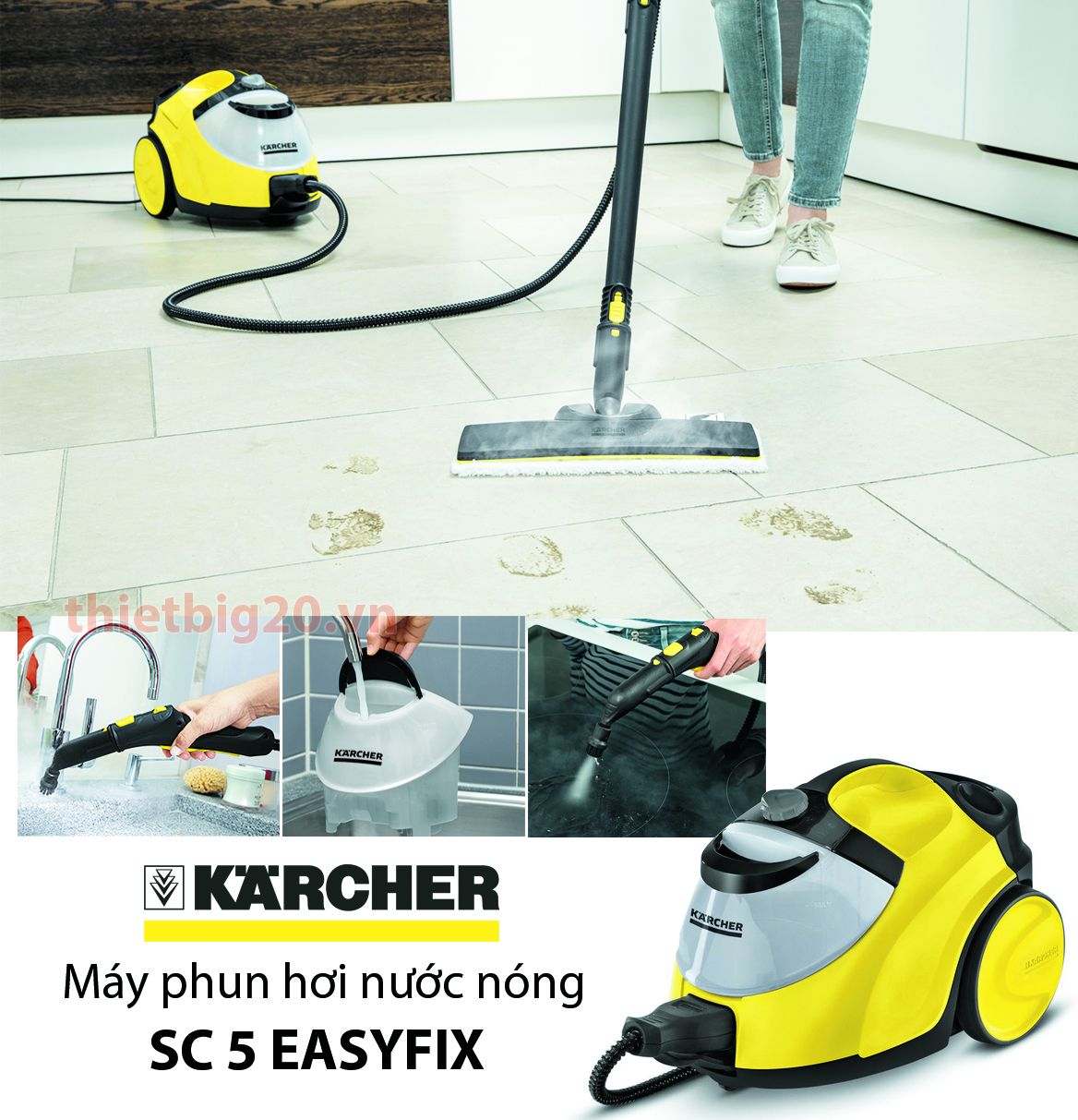 MÁY PHUN HƠI NƯỚC NÓNG KARCHER SC5 EASYFIX EU