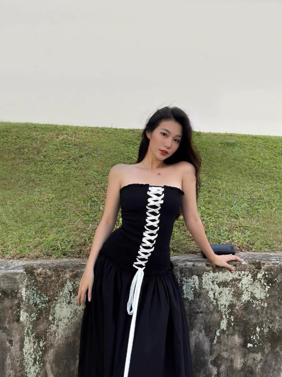 Đầm Nữ Maxi Cúp Ngực Đan Dây - Tharo Clothing [DAM00048]