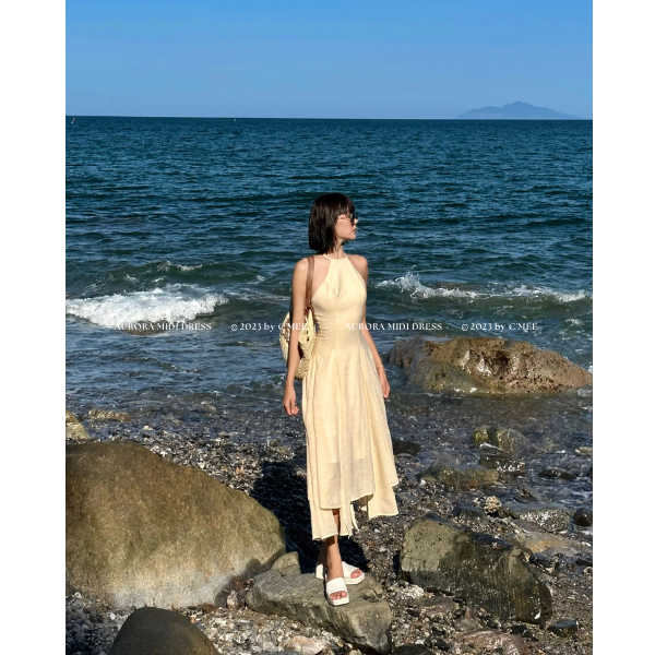 [CMEE] Đầm cổ yếm Aurora Midi Dress