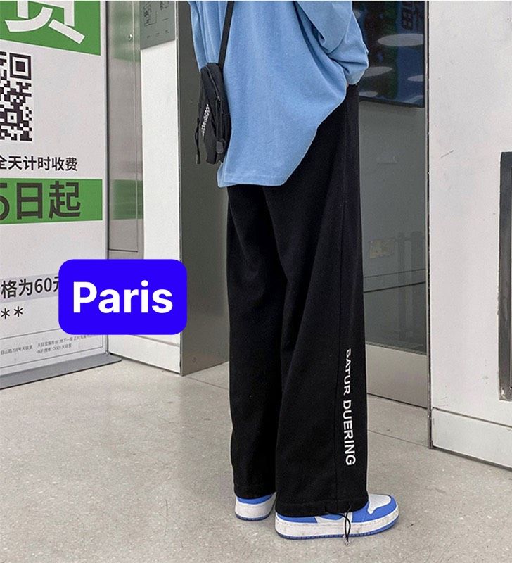QUẦN JOGGER THỂ THAO NAM NỮ THÊU CHỮ SATUR RÚT DÂY CHẤT NỈ DÀY DA CÁ ỐNG SUÔNG RỘNG EO CHUN NHẬT BẢN- PARIS FASHION