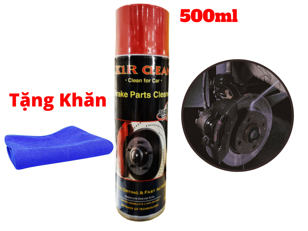 Dung Dịch Vệ Sinh Phanh Thắng Ô tô X-1R Nhập Malaysia 500ml Tặng Khăn