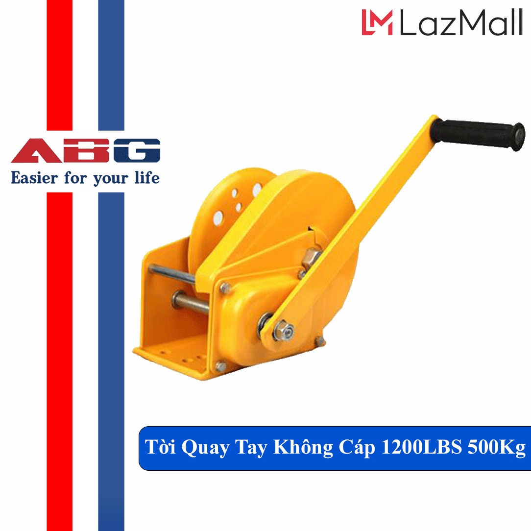 Tời Quay Tay Không Cáp 1200LBS 500Kg - Máy Tời Xoay Cầm Tay Chuyên Dùng Để Nâng Hạ Hàng Hóa , Máy Móc - Hàng Chính Hãng