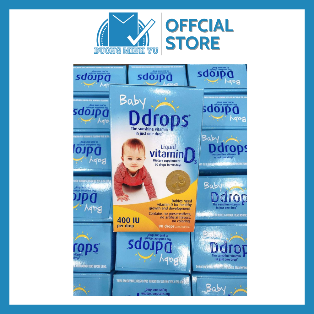 Vitamin D3 Drops - Baby DDrops Bổ Sung Vitamin D Cho Bé 90 Giọt (HÀNG MỸ USA)