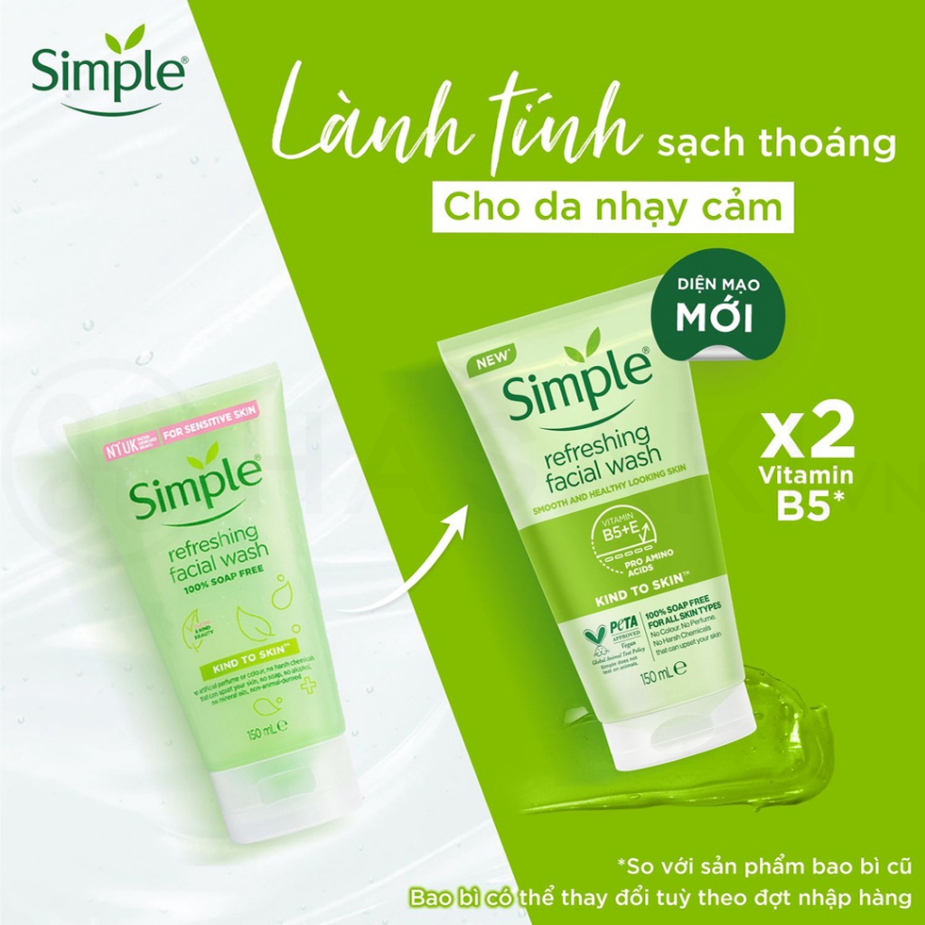 Sữa Rửa Mặt Simple Refreshing Facial Wash 150ml