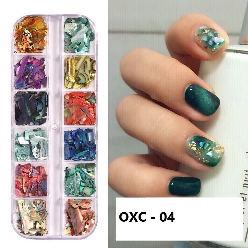 Set Đá Xà Cừ Hỗn Hợp 12 Màu trang trí móng