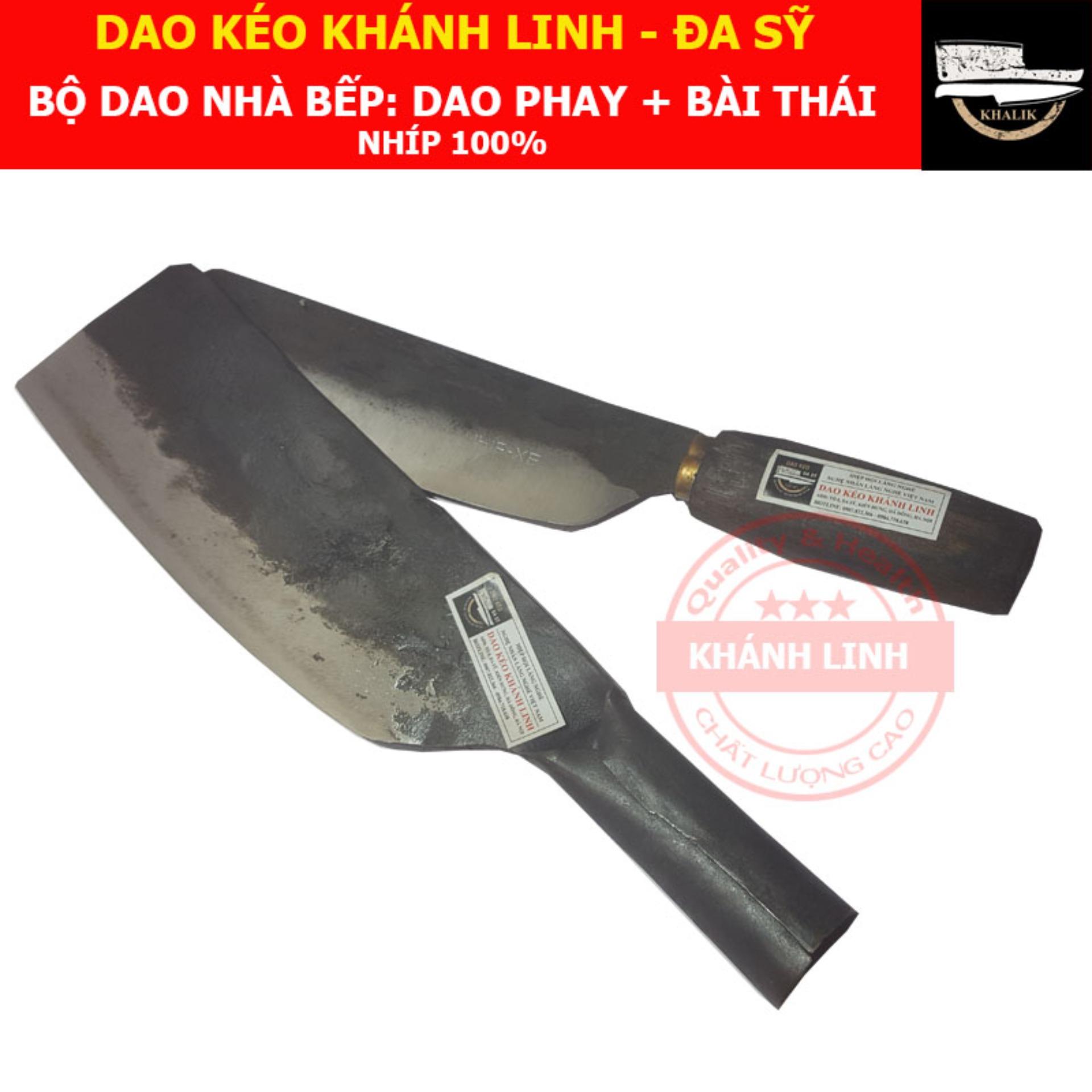Bộ dao nhà bếp bằng NHÍP 100% Đa Sỹ - Khánh Linh: Dao phay chặt + dao bài thái (MS: CBN09)