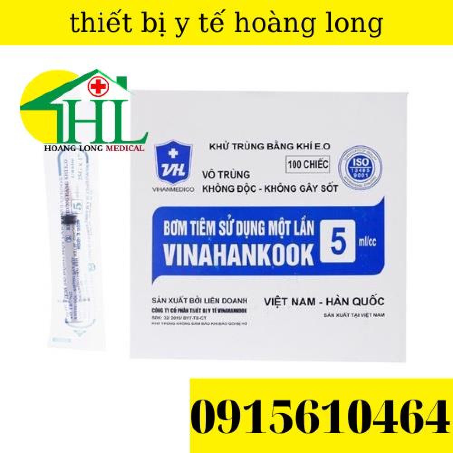 [Bán lẻ 10 chiếc] Bơm tiêm 1 lần Vinahankook 5ml