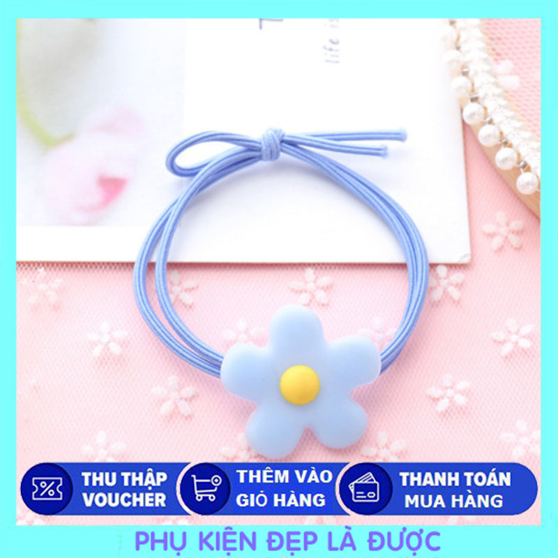 🌸Combo 2 Dây Cột Tóc Bông Hoe Màu Pastel🌸