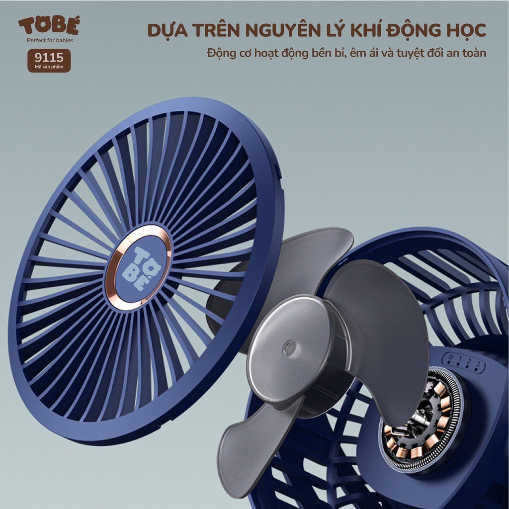 Quạt Kẹp Đa Năng ToBe ( Quạt Kẹp Xe Đẩy, Nôi Cũi, Ô Tô)