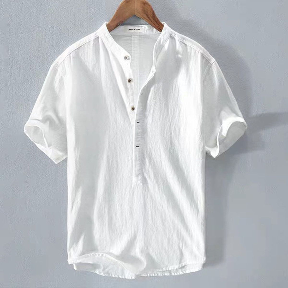Áo đũi nam slinen, cổ tàu 5 khuy trẻ trung
