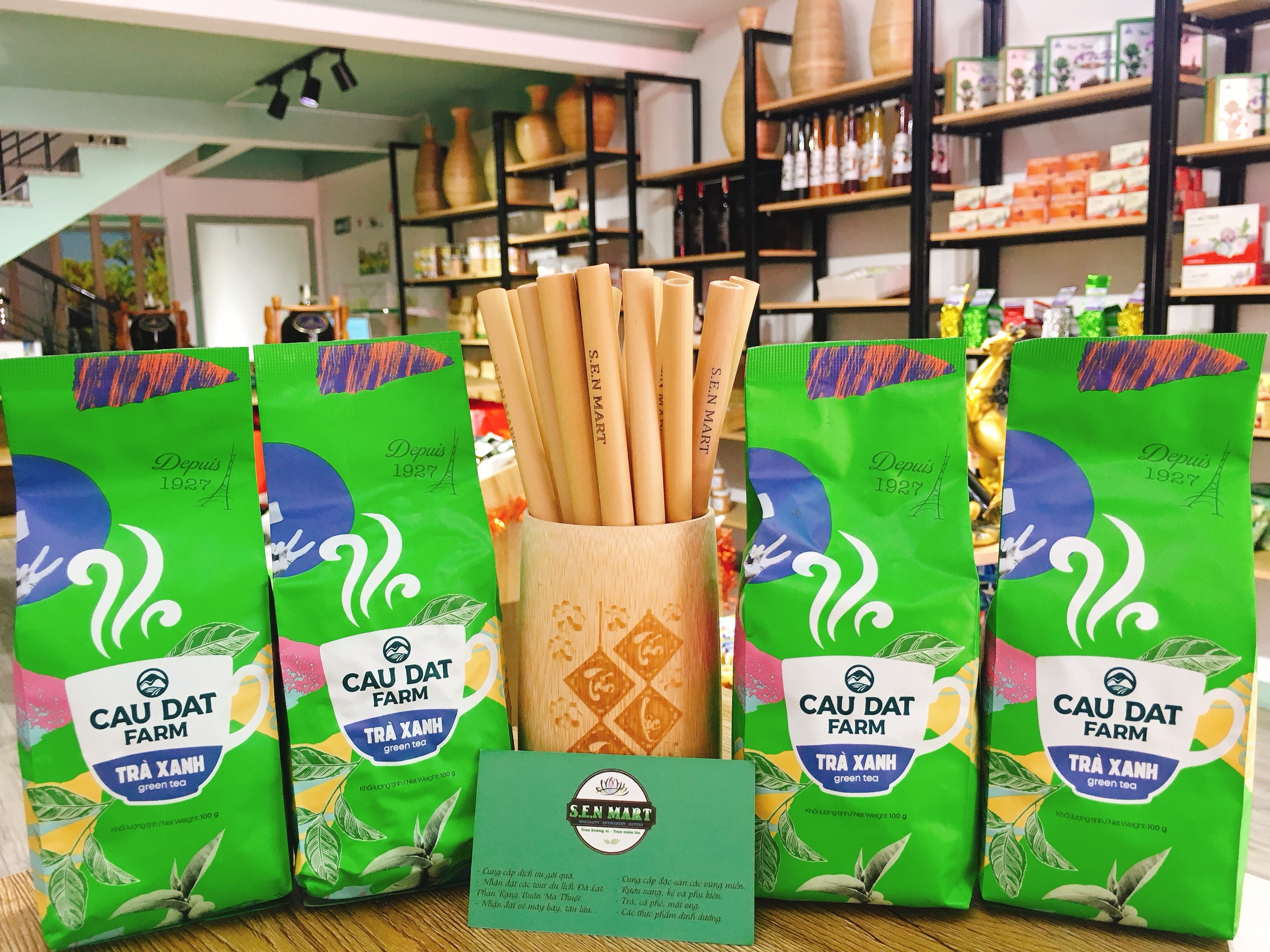 Trà xanh Cầu Đất Farm Gói 100gr