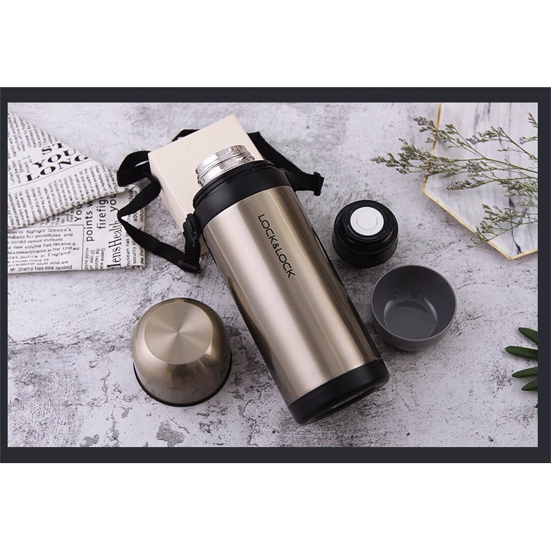 BÌNH GIỮ NHIỆT LOCK & LOCK DUNG TÍCH 1L Bạc