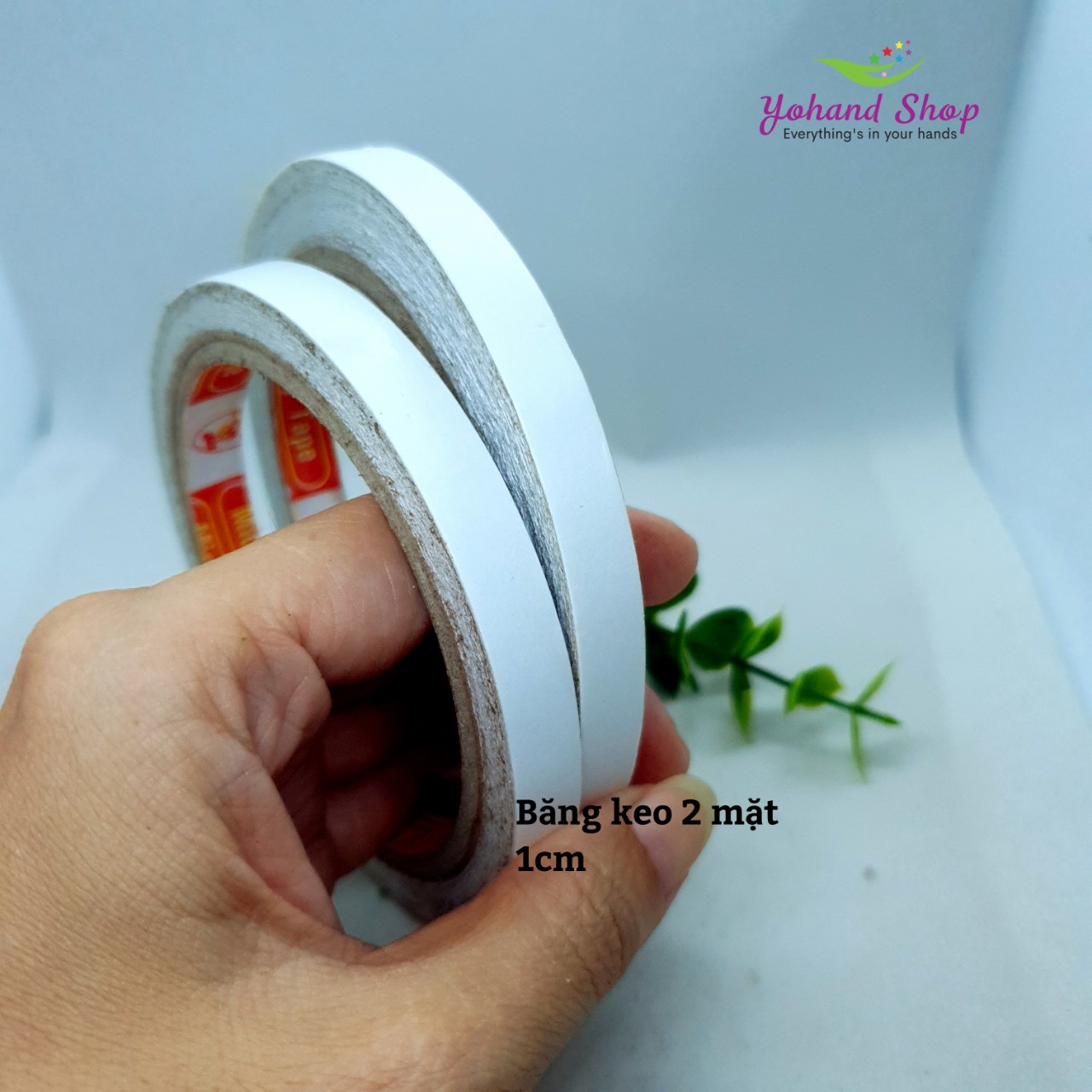 Băng keo 2 mặt, khổ 1.2cm mỏng
