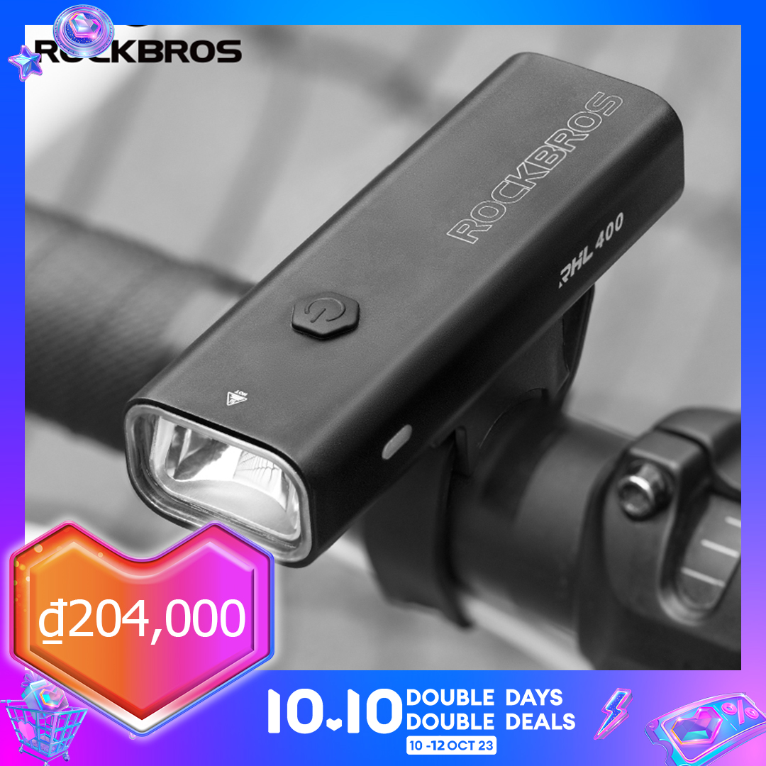 Đèn pha trước xe đạp leo núi ROCKBROS sạc USB chống mưa siêu nhẹ thích hợp đi đêm ngoài trời-INTL