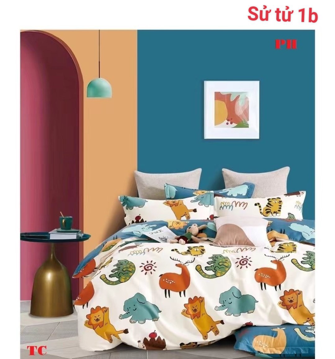 Drap cotton Hàn [Mẫu ngẫu nhiên] combo 4 món. (1 ga, 1 áo ôm, 2 áo nằm) không pha polly.