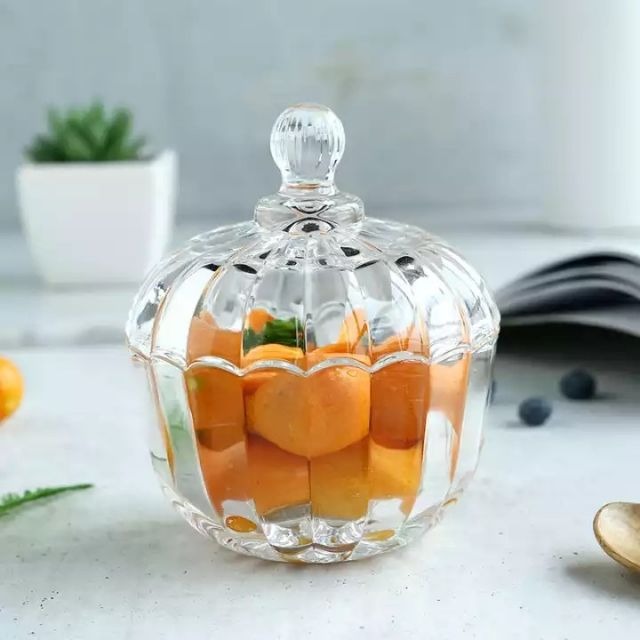 Thố mứt thủy tinh pha lê trái bí nhỏ deli DSTG2030