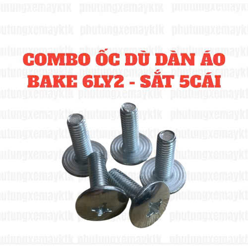 COMBO ỐC DÙ DÀN ÁO BAKE 6LY1, 6LY1.5, 6LY2, 6LY3, 6LY4 - SẮT  BK01SAT
