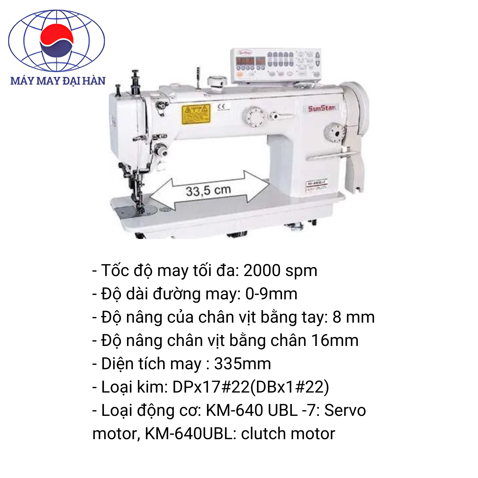 MÁY 1 KIM CHÂN VỊT BƯỚC THỚT 52-KM640BL máy 1 kim chân vịt bước