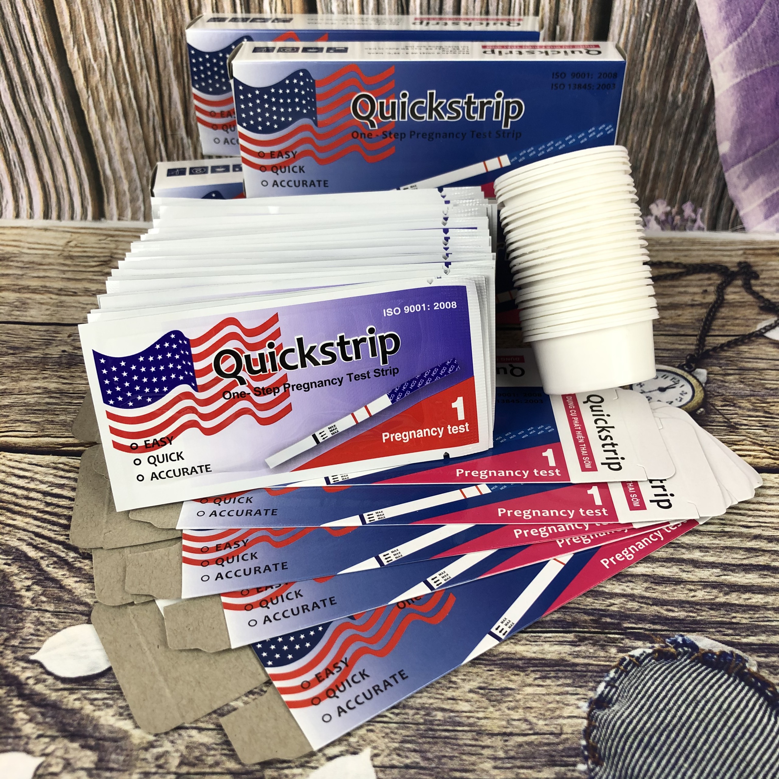 QUE THỬ THAI COMBO 16 QUE ( Que Quick Strip Lá Cờ )