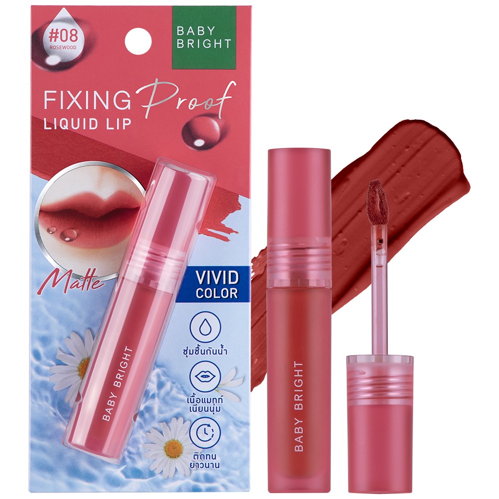 Son kem lì baby bright fixing proof liquid lip bền màu không lem nước 4g