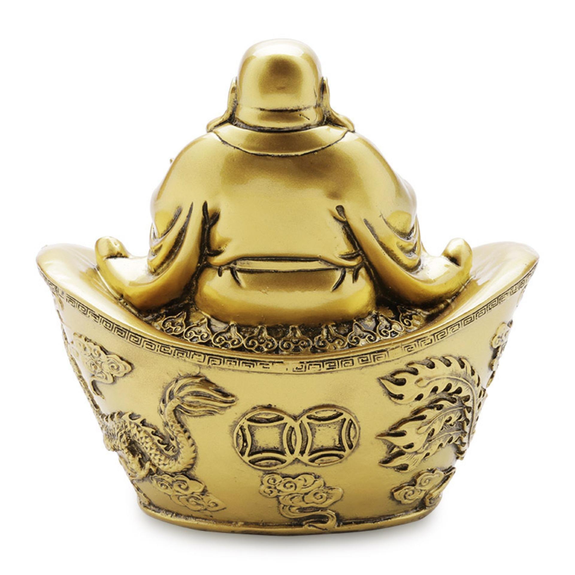 Tượng Phật Di Lặc ngồi thỏi vàng 20x21cm