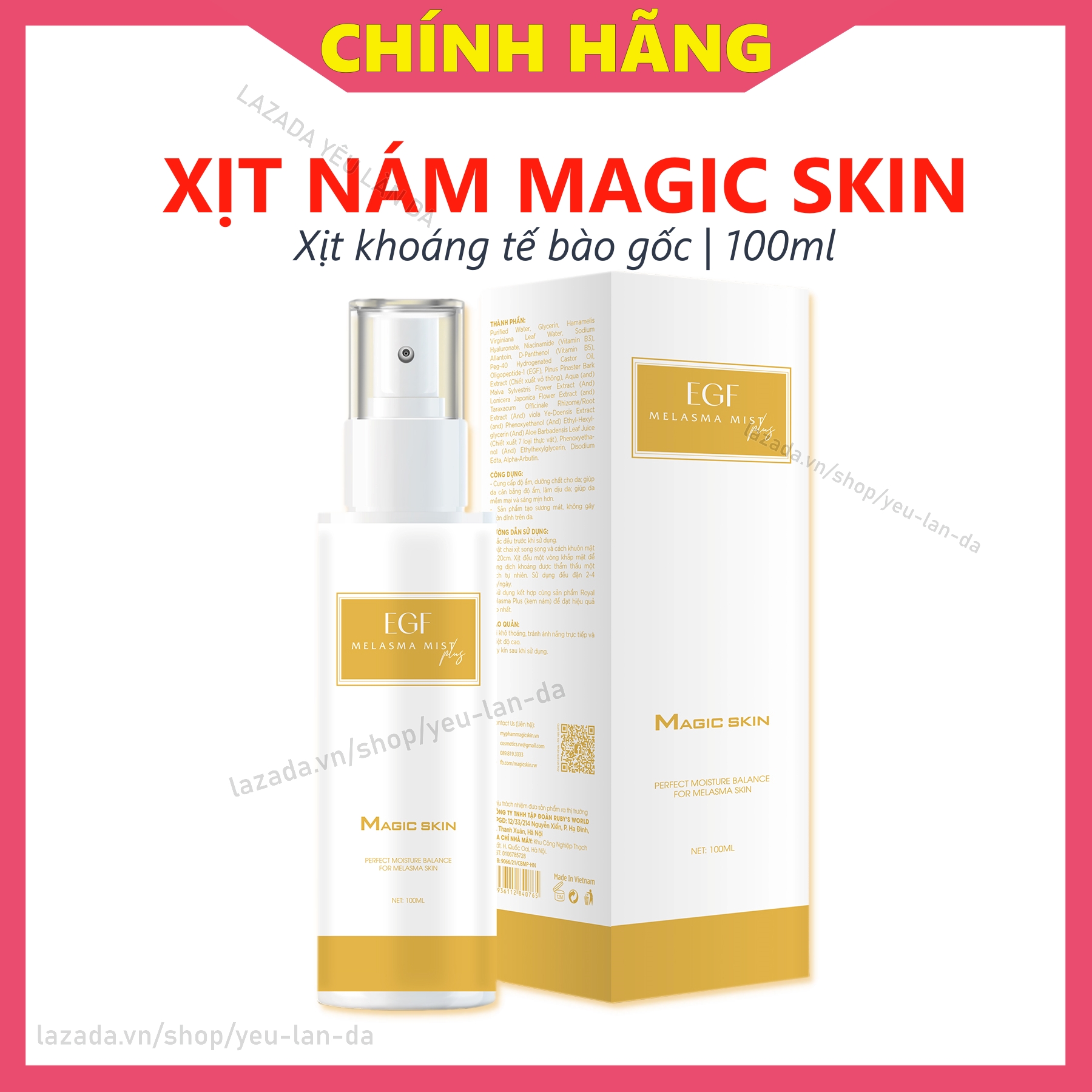 Xịt khoáng Nám Melasma Magic Skin